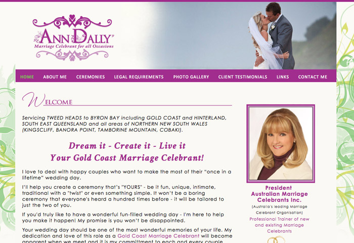 Ann Dally - Marriage Celebrant